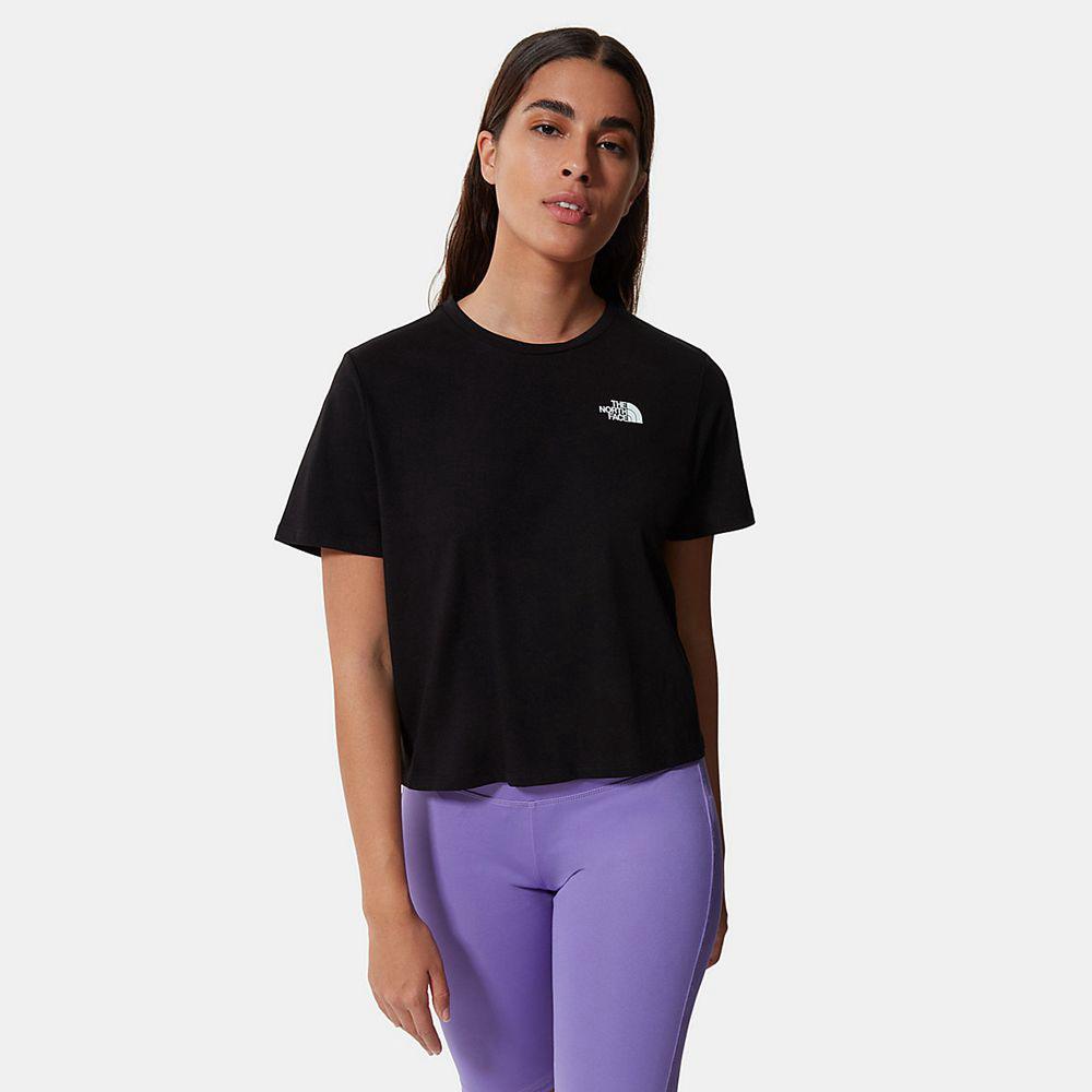 The North Face Foundation Cropped Γυναικεια T Shirt - Μαυρα (VGKR75641)